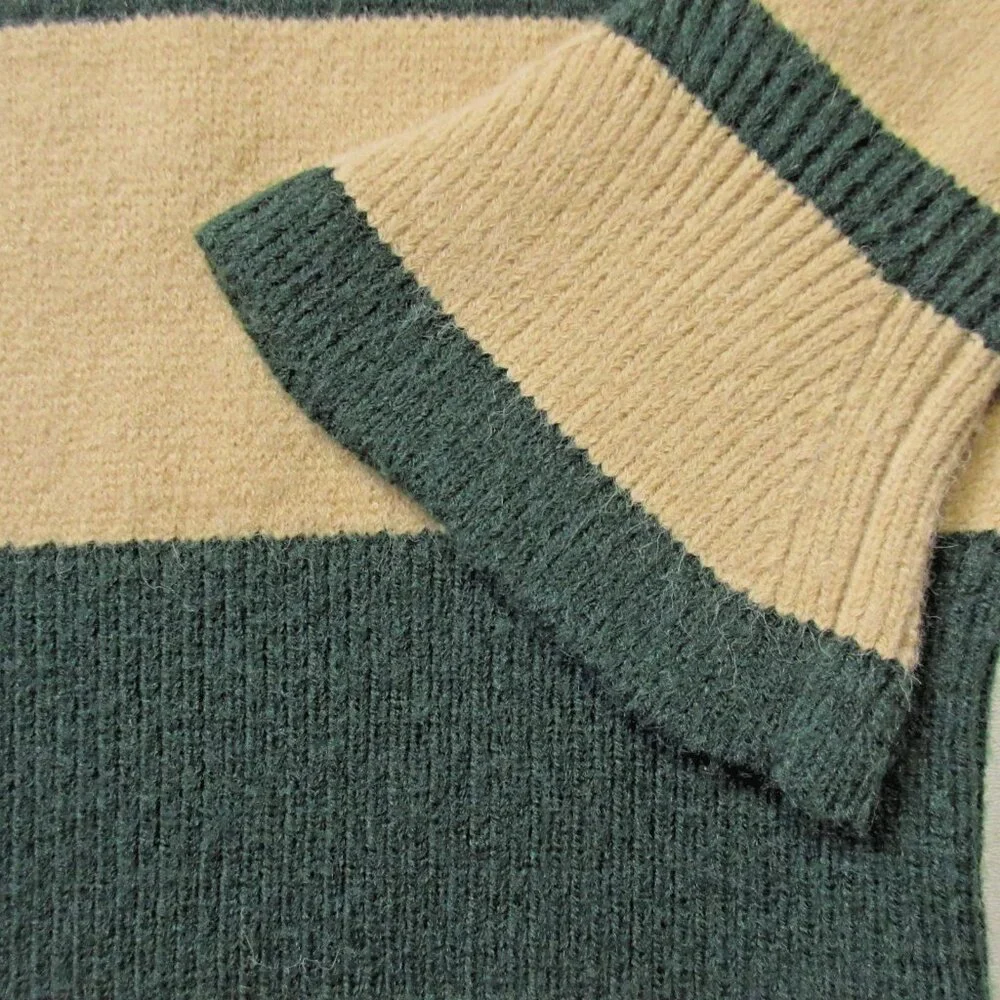 NWT Anthropologie Maeve Scallop Collared Sweater in Neutral Green Trim Top XS - Picture 7 of 7